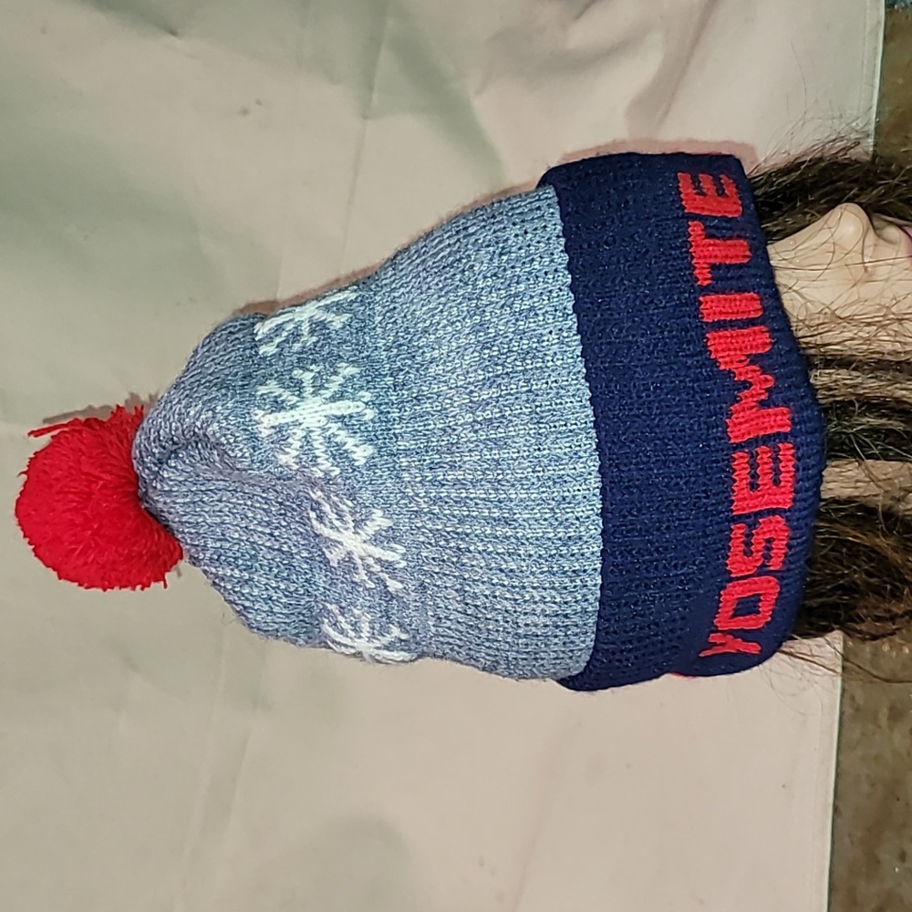 Vintage. Yosemite. Poof ball beanie. Thick material.  One size fits most.